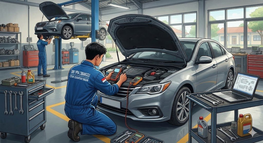 ilustrasi teknik kendaraan ringan